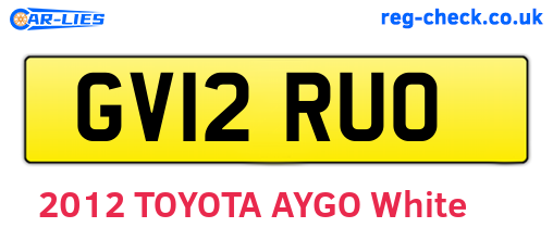 GV12RUO are the vehicle registration plates.