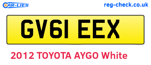 GV61EEX are the vehicle registration plates.