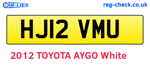 HJ12VMU are the vehicle registration plates.
