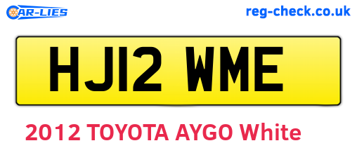 HJ12WME are the vehicle registration plates.