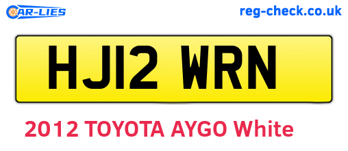 HJ12WRN are the vehicle registration plates.