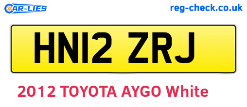 HN12ZRJ are the vehicle registration plates.