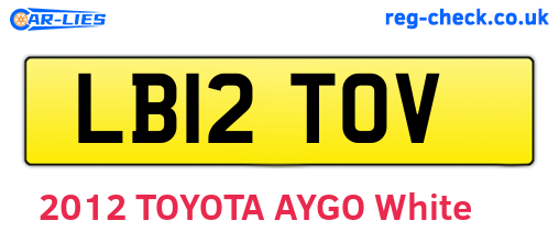 LB12TOV are the vehicle registration plates.