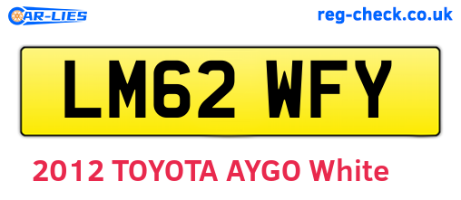 LM62WFY are the vehicle registration plates.