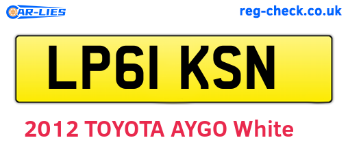 LP61KSN are the vehicle registration plates.