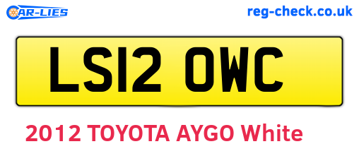 LS12OWC are the vehicle registration plates.