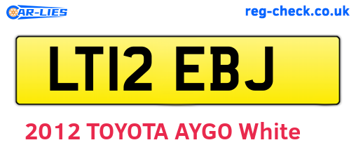 LT12EBJ are the vehicle registration plates.