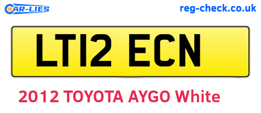 LT12ECN are the vehicle registration plates.