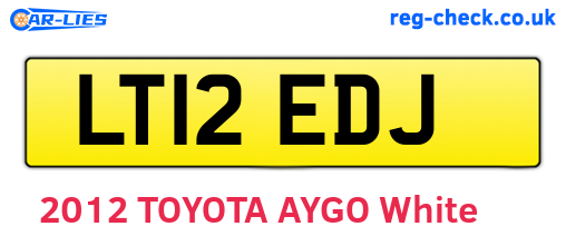 LT12EDJ are the vehicle registration plates.