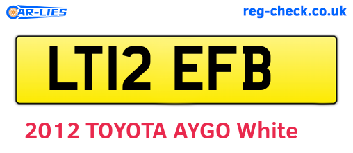 LT12EFB are the vehicle registration plates.