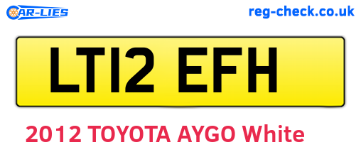 LT12EFH are the vehicle registration plates.