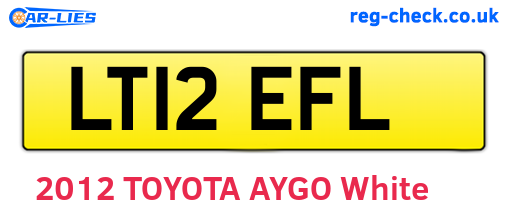 LT12EFL are the vehicle registration plates.