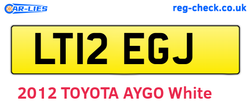 LT12EGJ are the vehicle registration plates.