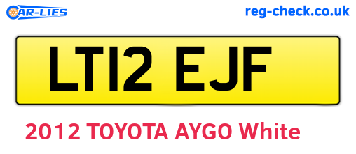 LT12EJF are the vehicle registration plates.