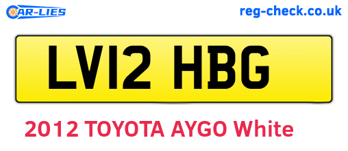 LV12HBG are the vehicle registration plates.