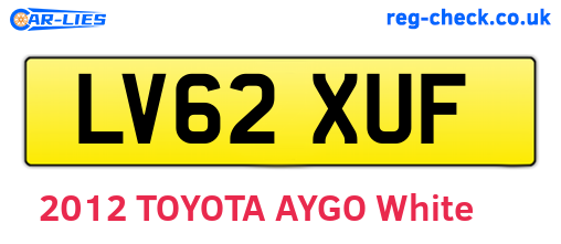 LV62XUF are the vehicle registration plates.