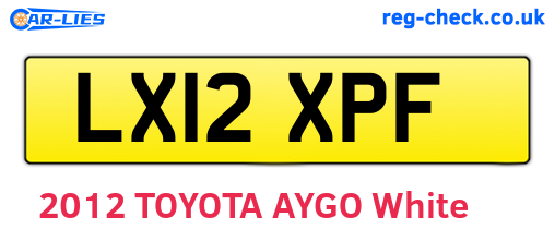 LX12XPF are the vehicle registration plates.