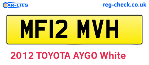 MF12MVH are the vehicle registration plates.