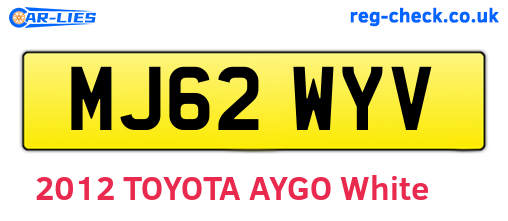 MJ62WYV are the vehicle registration plates.