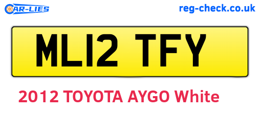 ML12TFY are the vehicle registration plates.