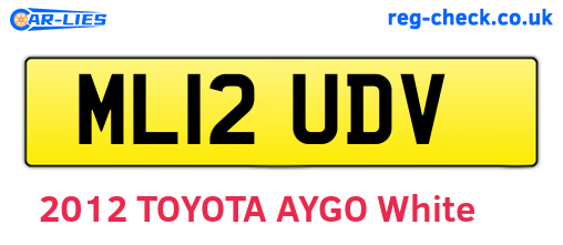 ML12UDV are the vehicle registration plates.