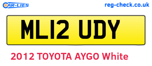 ML12UDY are the vehicle registration plates.