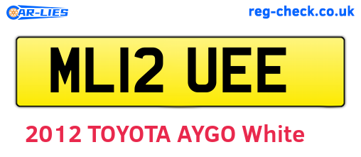 ML12UEE are the vehicle registration plates.