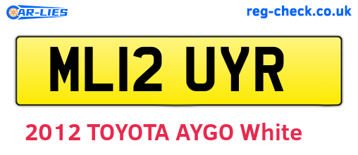 ML12UYR are the vehicle registration plates.