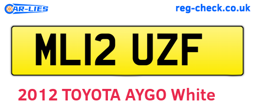 ML12UZF are the vehicle registration plates.