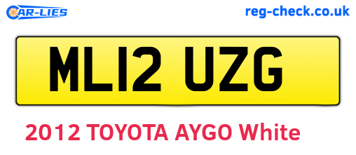 ML12UZG are the vehicle registration plates.