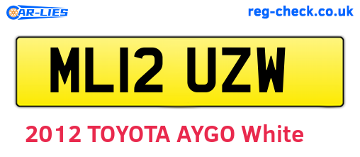 ML12UZW are the vehicle registration plates.