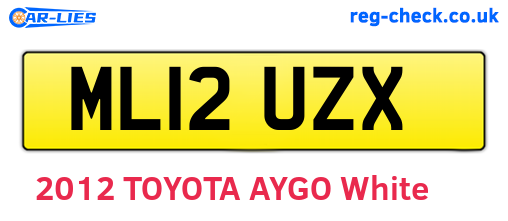 ML12UZX are the vehicle registration plates.