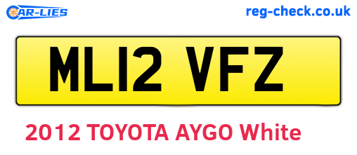 ML12VFZ are the vehicle registration plates.