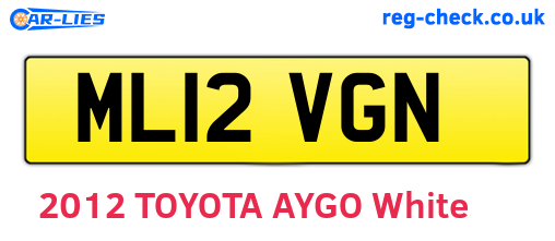 ML12VGN are the vehicle registration plates.
