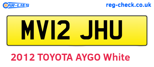 MV12JHU are the vehicle registration plates.