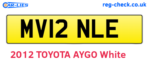 MV12NLE are the vehicle registration plates.
