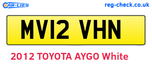 MV12VHN are the vehicle registration plates.