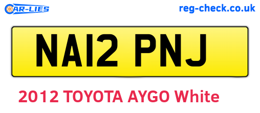 NA12PNJ are the vehicle registration plates.