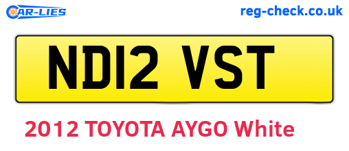 ND12VST are the vehicle registration plates.