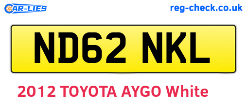 ND62NKL are the vehicle registration plates.