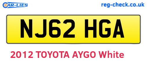 NJ62HGA are the vehicle registration plates.