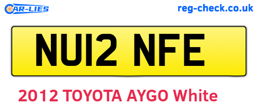 NU12NFE are the vehicle registration plates.