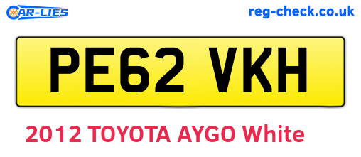 PE62VKH are the vehicle registration plates.