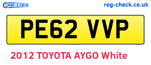 PE62VVP are the vehicle registration plates.