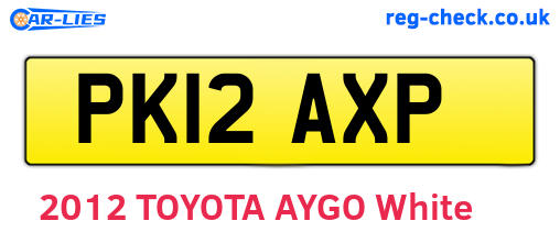 PK12AXP are the vehicle registration plates.