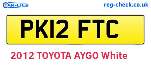 PK12FTC are the vehicle registration plates.