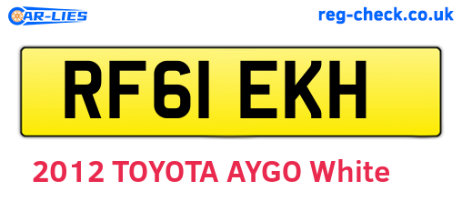 RF61EKH are the vehicle registration plates.