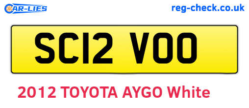 SC12VOO are the vehicle registration plates.
