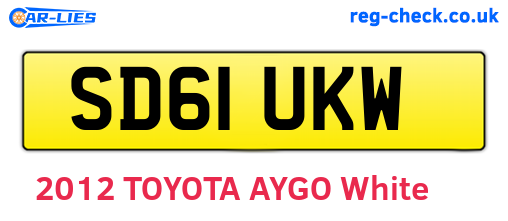 SD61UKW are the vehicle registration plates.
