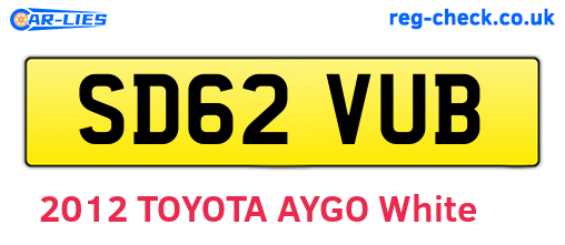 SD62VUB are the vehicle registration plates.